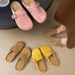 Trendy Chunky-Heel Mule Sandals – Punk-Inspired With Metal Buckle (Khaki, Dark Brown, Yellow, Pink, Sizes 35-40)_vogvips.com