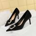Elegant Women's Pointed Toe High Heel Dress Shoes With Rhinestone Buckle, Comfortable Stiletto Heels For Evening Parties & Formal Occasions_vogvips.com