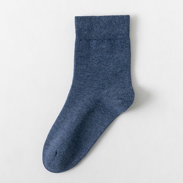 Men's Socks Autumn And Winter Solid Color Short Socks Cotton Socks Men's Black And White Gray Mid Tube Socks Thin High Elastic Sports Socks All Match_vogvips.com