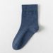 Men's Socks Autumn And Winter Solid Color Short Socks Cotton Socks Men's Black And White Gray Mid Tube Socks Thin High Elastic Sports Socks All Match_vogvips.com
