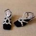 Lambkin Verion! Women' With Tunning Rhinetone Quare Open Toe, Cro Back Trap, And Unique Wedge Heel Roman_vogvips.com
