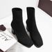 Autumn Winter Small 31 32 33 Knitted Short Square Toe Internet Celebrity Slim Boots Versatile Chunky Heel Large Size_vogvips.com