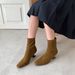 2025 Autumn New Style Square Toe Simple Irregular Heel Slim With Back Zipper Elegant Stretch Short Boots_vogvips.com