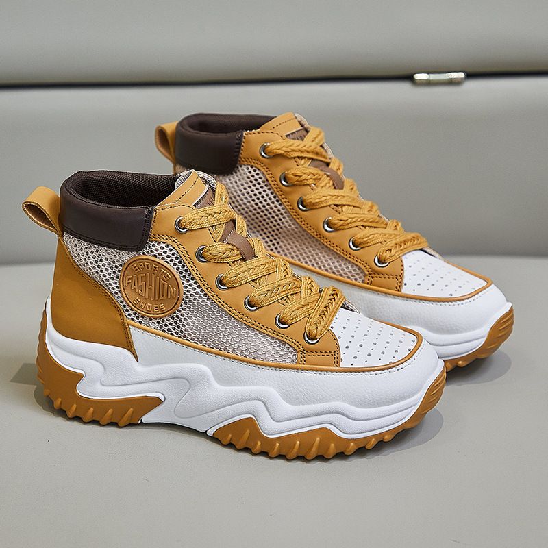 Mesh High-top Dad Shoes Breathable Student Sports Heightening Shoes Casual Shoes_vogvips.com