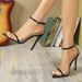 Women's Thigh-high Ankle Strap Buckle Pointy Open-toe Stiletto Sandals Patent Leather Black Heels_vogvips.com