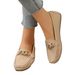 New Doudou Shoes Women Round Head Low Heel Metal Chain Casual Wear Single Shoes_vogvips.com