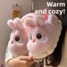 Cotton Slippers For Women, Autumn And Winter, Big Eared Bunny, New Indoor Home Anti Slip Bag With Added Velvet Fur Slippers For Men, Winter_vogvips.com
