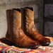 Autumn breathable pointed ankle boots British style high-top leather mid-top boots_vogvips.com