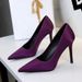 Women's Shoes Banquet High Heels For Women, Pointed Toe, Low Cut, High End Satin Slip On Stiletto Heels, Sexy Single Shoes For Women._vogvips.com