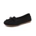 Bean Spring And Autumn New Bow Flat Sole Single Round Toe Pregnant Women's Large 43 Shoes_vogvips.com
