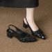 Elegant Sequin Pointed Toe Fashionable High Heels Silver Women's Single Shoes 2025 Summer Dress Matching Closed-Toe_vogvips.com