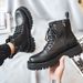 European Warm Series Men's Martin Cowhide British Style Motorcycle Zipper Mid-Calf Work High-Top Leather Shoes Black Short Boots Ins Trend_vogvips.com