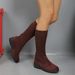 Women's Winter Knitted Mid Calf Boots Wedge Heel Breathable Slip On Sock Plus Size Slim Fit_vogvips.com