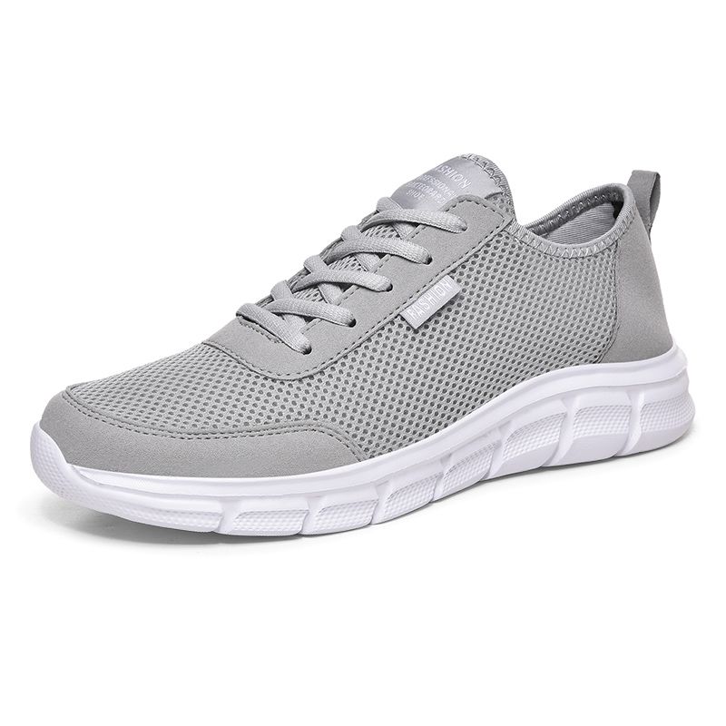Summer Sneakers Lightweight Men Casual Mesh Breathable Male Footwear Lace Up Walking Shoes Black Tenis Zapatillas Hombre_vogvips.com