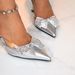 European And American Cross-border Summer New Pointed-toe Silver Shiny Transparent Rhinestone Bow Large-size High-heeled_vogvips.com