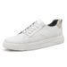 Men's Round Head Board Shoes Cowhide Surface Breathable Small Hole Casual Little White Shoes Low-top Sports Men's Shoes_vogvips.com