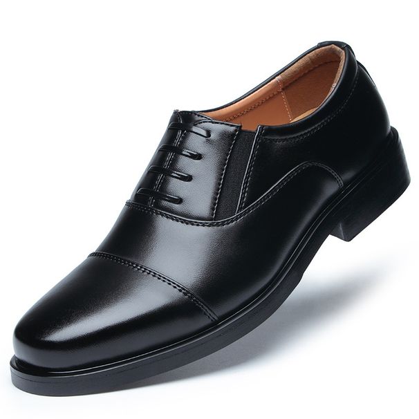 with Toe, Business Formal Men's Three-Pointed Toe School Cadet Uniform Leather Shoes, Security Black Casual Shoes_vogvips.com