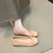 Lancui Bowknot Red Single French Style Women's 2025 Spring New Loafers Hidden Wedge Grandma Shoes_vogvips.com