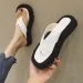 Black/white Mixed Color Thick Bottom Flip Flops Women Famous Designer Clip Toe Slippers Ladies Platform Jandal Slides_vogvips.com