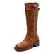 2024 Summer Belt Buckle Chunky Heel Martin Over-the-Knee Long British Style Women's Boots 41-43 Plus Size_vogvips.com