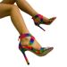 Rainbow Heels 2024 Summer New Walking Show Cross Strap Fashion Thin Color Block High Heel Sandals_vogvips.com