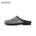 Women's Shoes Rhinestones Slippers Rhinestone Breathable Mesh Hollowed Out Half Slippers Casual Flat Shoes_vogvips.com