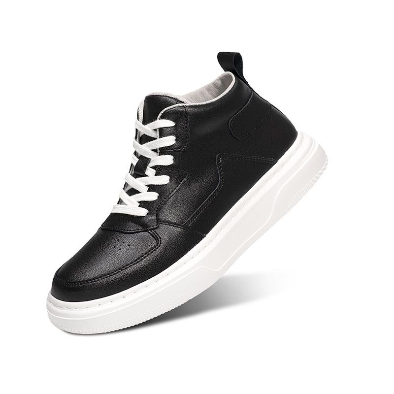 High Top White Shoes Couple Invisible Inner Height Increase Student Board Shoes Men's And Women's Shoes_vogvips.com