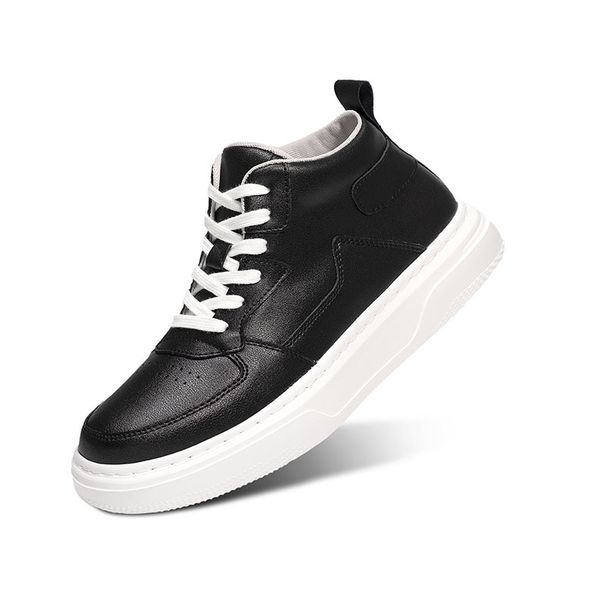 High Top White Shoes Couple Invisible Inner Height Increase Student Board Shoes Men's And Women's Shoes_vogvips.com
