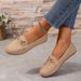 New Round Head Shallow Mouth Diamond Chain Flat Casual Shoes_vogvips.com
