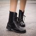 Martin For Women 2023 Autumn Winter Couple Style Large Size Round Toe Chunky Heel Lace-up Casual Mid-calf Boots_vogvips.com