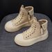 Thick-soled High-top Board Shoes Women's Creative Casual Versatile Niche Female Students Casual Board Shoes_vogvips.com