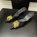 2025 Spring New Fashion Style Metal Camellia Pointed Stiletto High Heels Closed Toe Mules Women's Shoes_vogvips.com