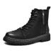 European Warm Series Martin Genuine Leather Work Zipper High Top First Layer Cowhide Cotton Boots Fleece Lined Motorcycle Men's Shoes_vogvips.com