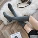 2021 Autumn Winter New Korean Casual Rhinestone Square Heel Stretch Fashion Women Knitted Over-the-Knee Sock Boots_vogvips.com
