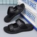 Outdoor Men Slippers Leather Lightweight Flip-flops Summer Casual Beach Sandals Male Flat Non-Slip Comfort Classic Lazy_vogvips.com