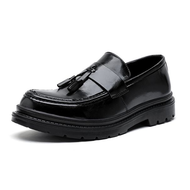 2025 New Plus Size Liu Su Le Fu For Men, British Thick Sole, Height Increasing Casual Set, Hairstylist Leather Shoes_vogvips.com