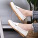 Spring And Summer New Casual Flat Bottomed Bean Round Toe Shallow Mouth Singles Shoes, Plus Size Women's Shoes_vogvips.com