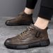 European Warm Series Me's Workwear 2025 New Autum Sports Casual Leather Shoes High-top Seakers Soft Sole Witer Fleece Marti Boots For_vogvips.com