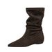 6383-6 Women's Mid-Calf Slim Vintage Versatile Height-Increasing Suede Fashion Ankle Boots, Pointed Toe Short Boots_vogvips.com
