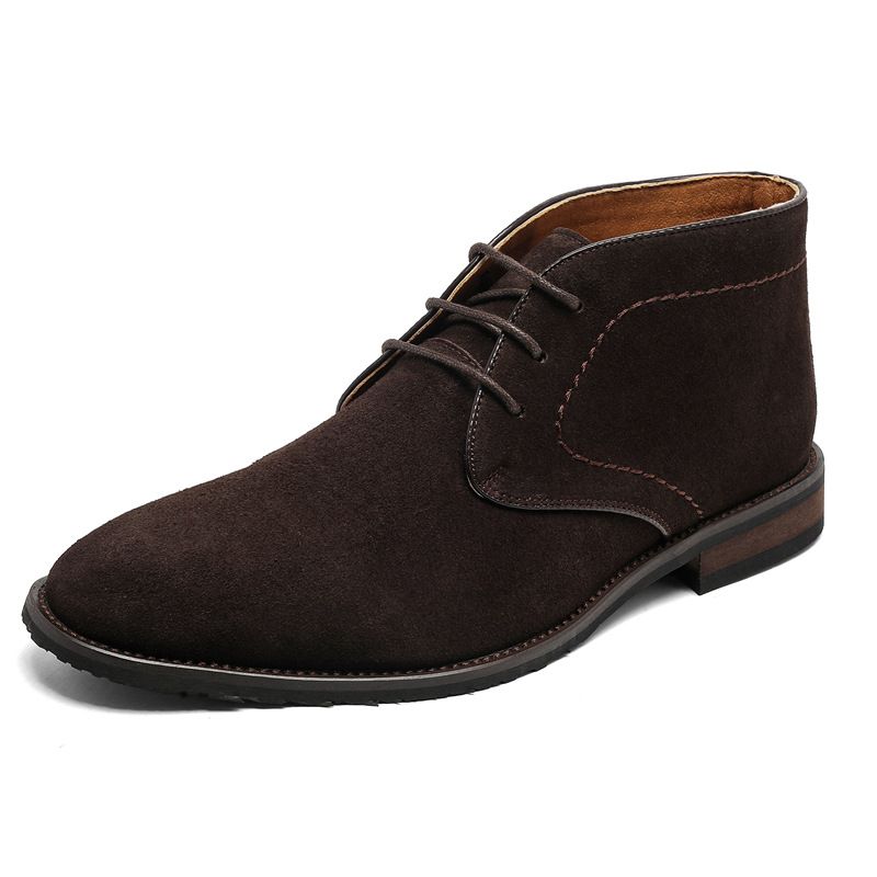 Wind Waterproof Suede Short Boots Medium Help Retro Men's Boots Martin Boots_vogvips.com