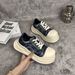 Couple Round New Big Head Women's 2025 Spring/Summer New Ugly Cute Canvas Thick Sole Elevated Sports And Casual Shoes_vogvips.com