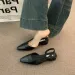 Brand Luxury Designer Fashion PU Leather Design Ladies Summer New Style Pointed Toe Low Heel Women Sandals Non-slip Flat_vogvips.com