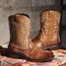 Autumn breathable pointed ankle boots British style high-top leather mid-top boots_vogvips.com