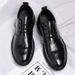 Euro Step 2025 Summer New High-End Casual Youth Floral Brogue Trend Derby Men's Shoes Height Increasing Soft Leather_vogvips.com