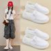 Mesh White Shoes Female Students Breathable Heightening Shoes Casual Street Shoes Board Shoes_vogvips.com