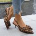 Elegant High Heels For Women Stiletto Pointed Toe Back Strap Plus Size Cross Border Fashionable Bow Detail Closed Toe Shoes_vogvips.com