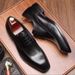 Derby Men's Formal Casual Lace Up Pointed New British Wedding Groom Breathable Business Leather Shoes For Men_vogvips.com