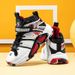 Kids' shoes leather boys basketball shoes spring and autumn children's rotating button single shoes campus sports shoes_vogvips.com