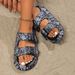 Summer Retro Cashew Flower Graffiti Women's Slippers Beach Vacation Sand Walk Leisure Commuting Fashion Versatile Soft Sandals_vogvips.com