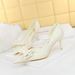 Elegant Women's Pointed Toe High Heel Pumps With Side Cut-Out And Bow Detail - Comfortable Stiletto Heels For Parties & Evening Wear_vogvips.com